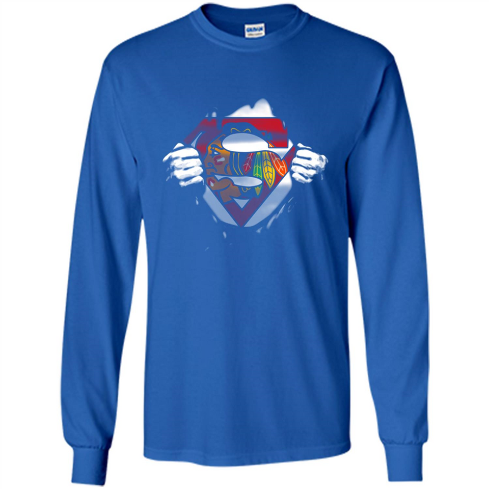 Chicago Blackhawks And Superman Fans - Long Sleeve T-Shirt