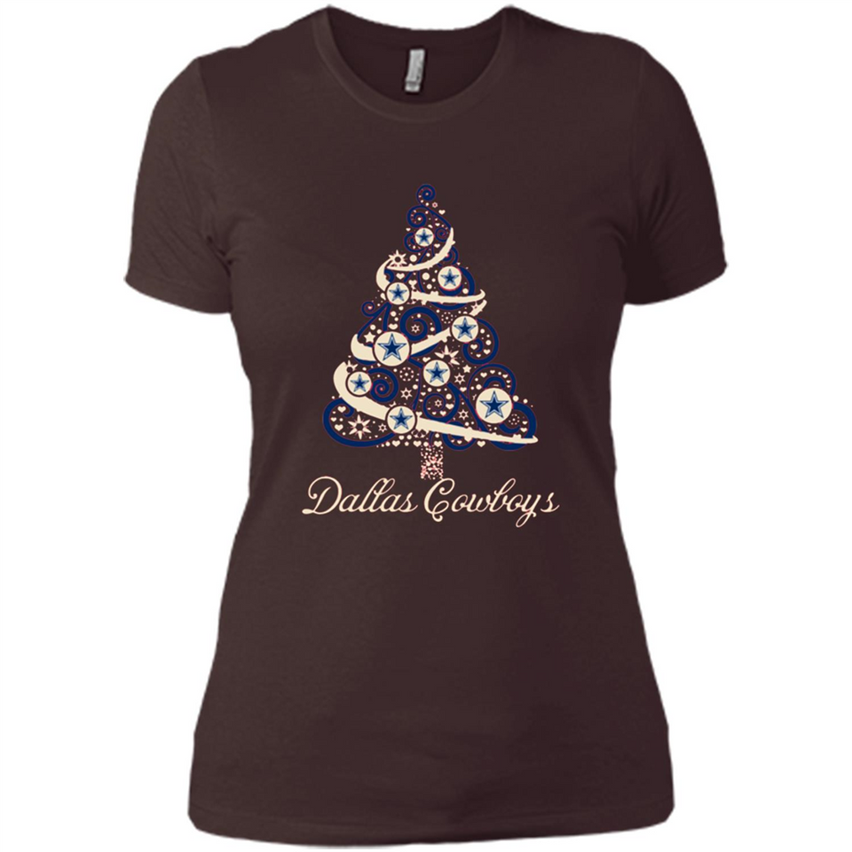 Dallas Cowboys NFL Football Team Logo Christmas Tree T-Shirt - Ladies' Boyfriend T-Shirt