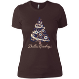 Dallas Cowboys NFL Football Team Logo Christmas Tree T-Shirt - Ladies' Boyfriend T-Shirt
