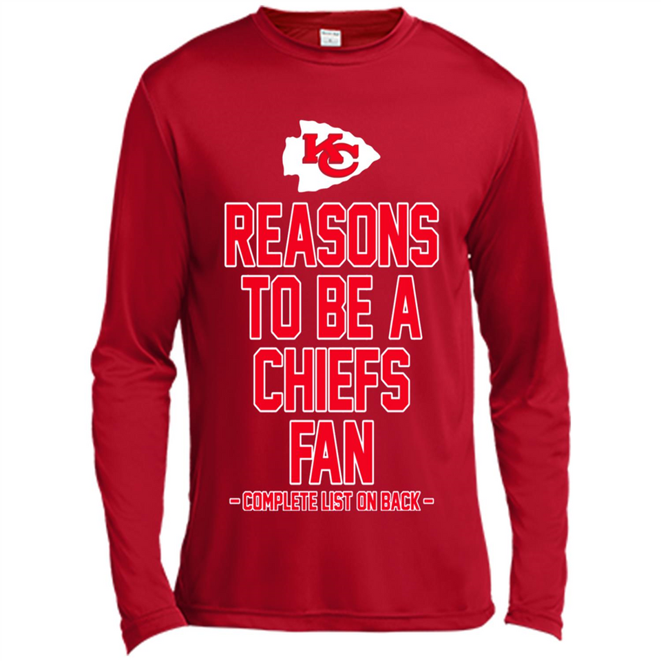 Reasons to be a Kansas City Chiefs Fan Complete List on Back - Canvas Long Sleeve T-Shirt