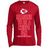 Reasons to be a Kansas City Chiefs Fan Complete List on Back - Canvas Long Sleeve T-Shirt
