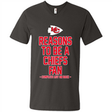 Reasons to be a Kansas City Chiefs Fan Complete List on Back - Men's V-Neck