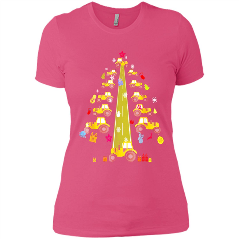 Tractor Car Christmas Tree T-shirt For Drivers