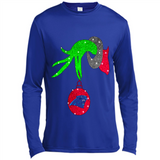 GRINCH HAND HOLDING CAROLINA PANTHER GLITTER CHRISTMAS PINGPONG