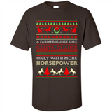 Funny Farmers Gift Ugly Santa Claus Horsepower - Shirt