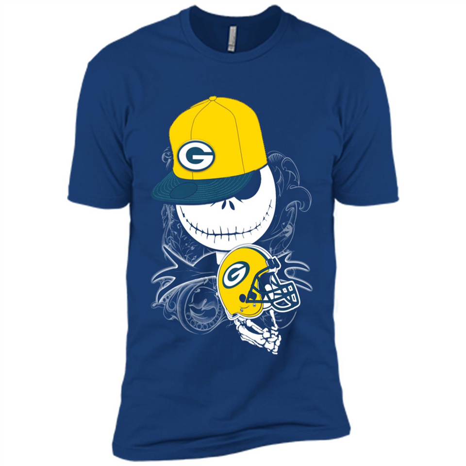 Jack Skellington The Nightmare Before Christmas-Packers Football - Premium Short Sleeve T-Shirt