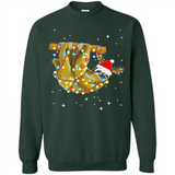 Christmas Lights Sloth Wearing Santa Hat Funny Xmas - Sweatshirt