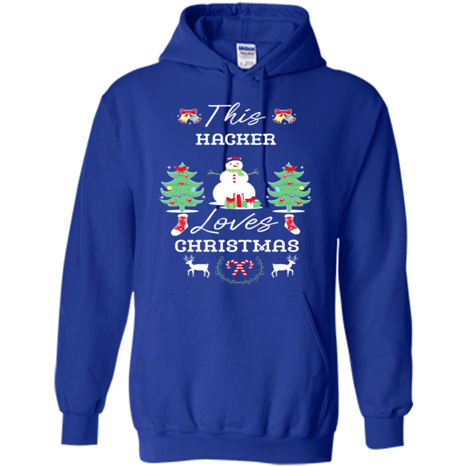 This Hacker Loves Christmas Tree Shirt with Snowman