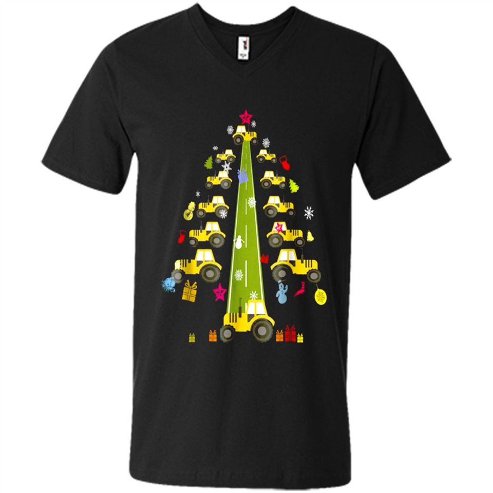 Tractor Car Christmas Tree T-shirt For Drivers