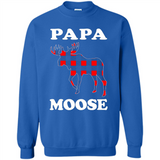 Papa Moose Funny Christmas Plaid Buffalo T-Shirt - Sweatshirt