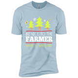 Be Nice to Farmer Santa Watching Christmas - Premium Short Sleeve T-Shirt