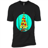 Funny Pizza Ugly Christmas Sweater Xmas Pizza Tree - Premium Short Sleeve T-Shirt