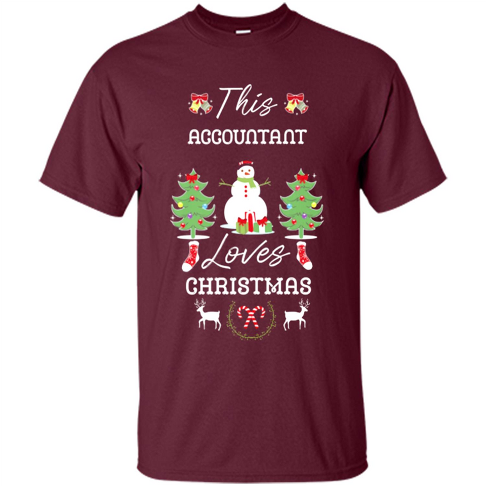 This Accountant Loves Christmas Tree Shirt with Snowman