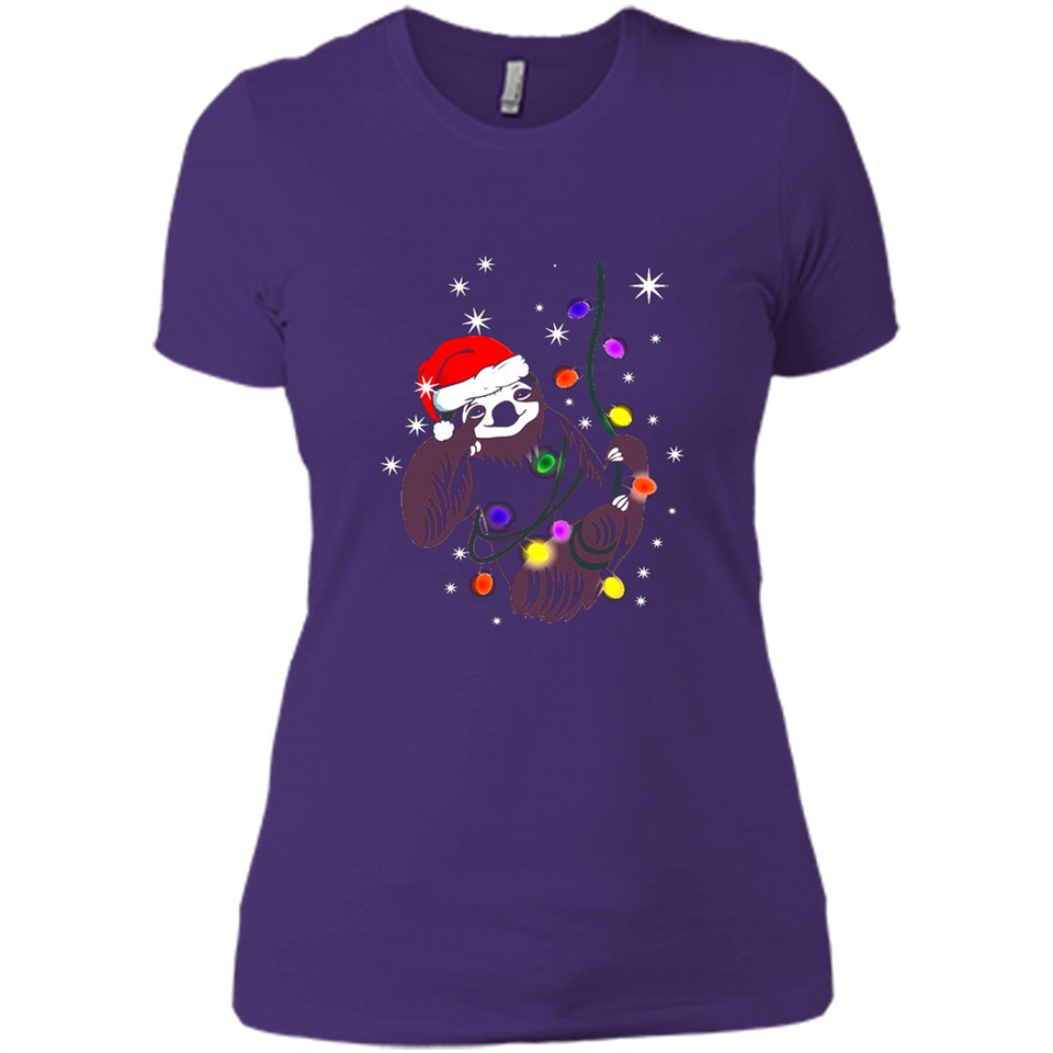 Cute Christmas Choloepus Sloth Santa Led Light Mug - Ladies' Boyfriend T-Shirt