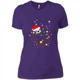Cute Christmas Choloepus Sloth Santa Led Light Mug - Ladies' Boyfriend T-Shirt