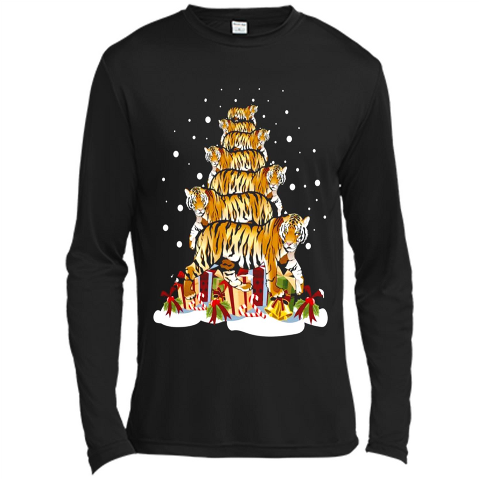 Tiger Christmas Tree Funny Merry Christmas - Canvas Long Sleeve T-Shirt