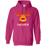 Dasher Reindeer Santa Claus Funny Xmas Holiday T-Shirt - Hoodie