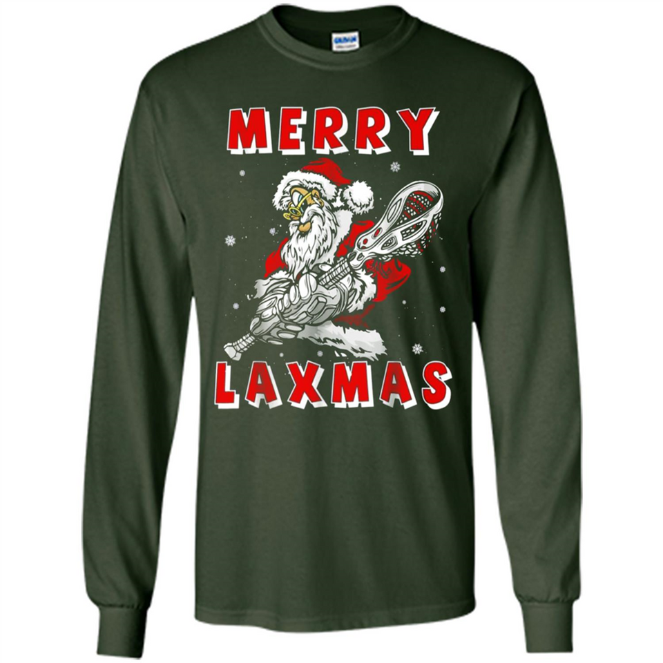 Lacrosse Merry Laxmas Santa - Long Sleeve T-Shirt