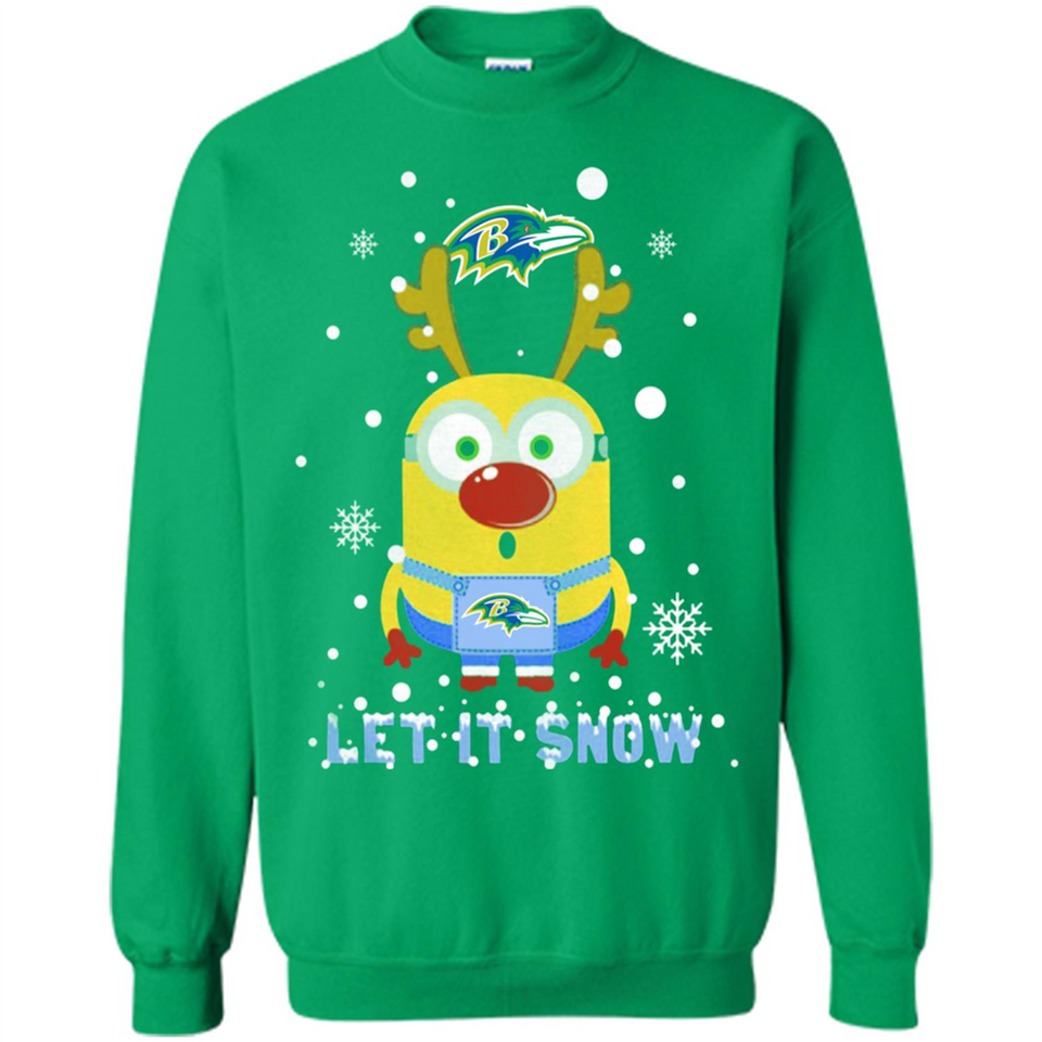 Minion Baltimore Ravens Ugly Christmas Sweater Let it Snow - Sweatshirt