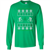 Christmas Ugly Sweater Cycling - Best Ugly Christmas Sweater - Long Sleeve T-Shirt