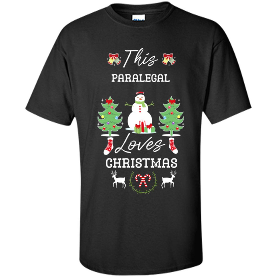 This Paralegal Loves Christmas Tree Shirt with Snowman