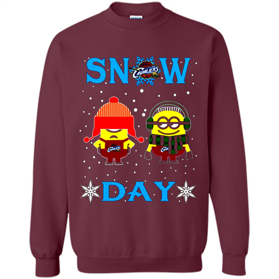 Snow Day Shirt For Cleveland Cavaliers Vs Minion Fans pingpong