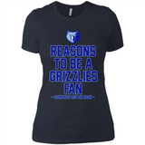 Reasons to be a Memphis Grizzlies Fan Complete List on Back - Ladies' Boyfriend T-Shirt