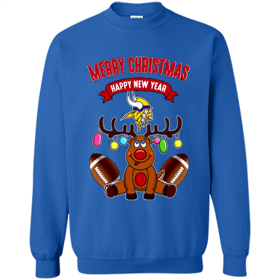 Minnesota Vikings NFL Reindeer Funny Merry Christmas And Happy New Year