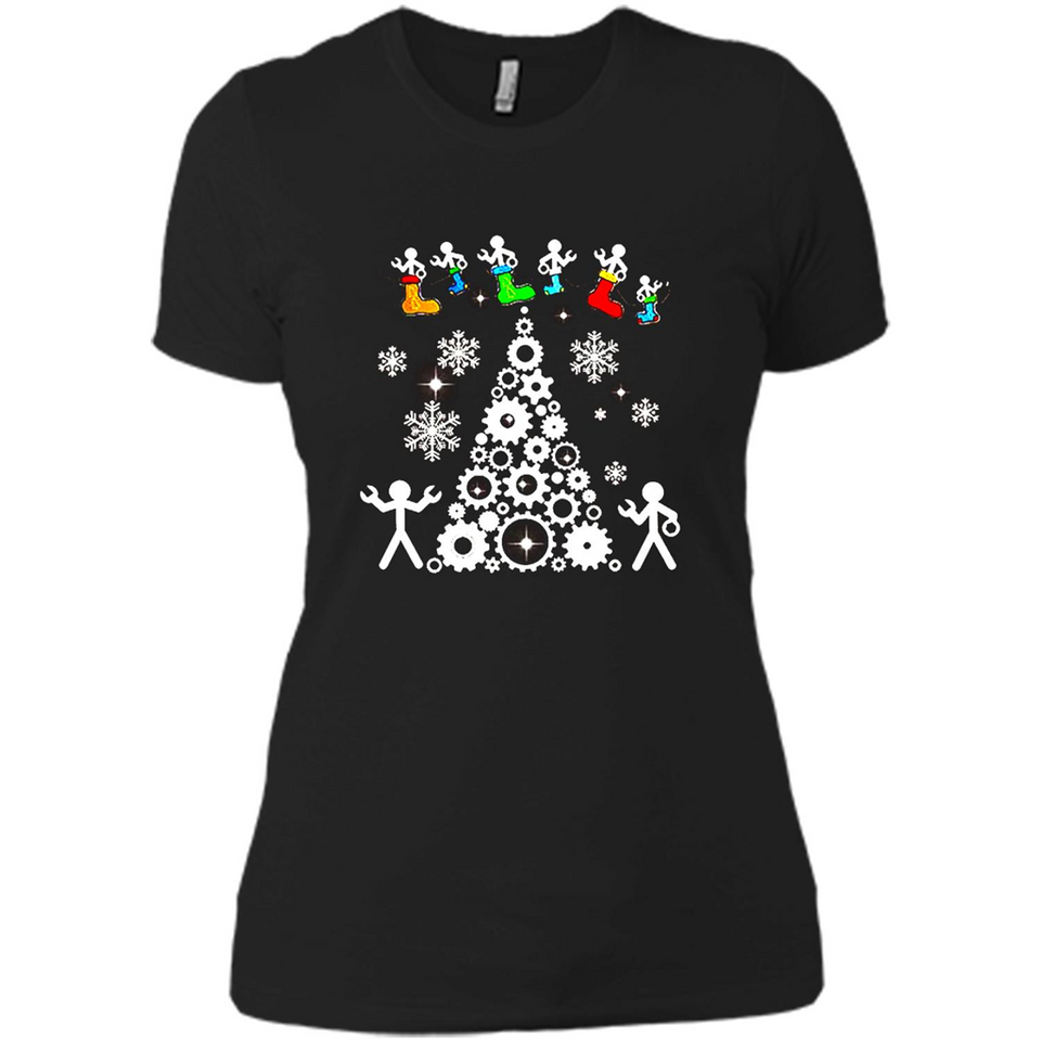 Funny Mechanics Ugly Christmas 2018 - Ladies' Boyfriend T-Shirt