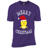 Bird Santa Merry Christmas T-Shirt - Birds Watchers Xmas - Premium Short Sleeve T-Shirt