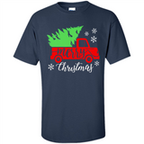 Vintage Christmas Classic Truck T-Shirt with Snow and Tree