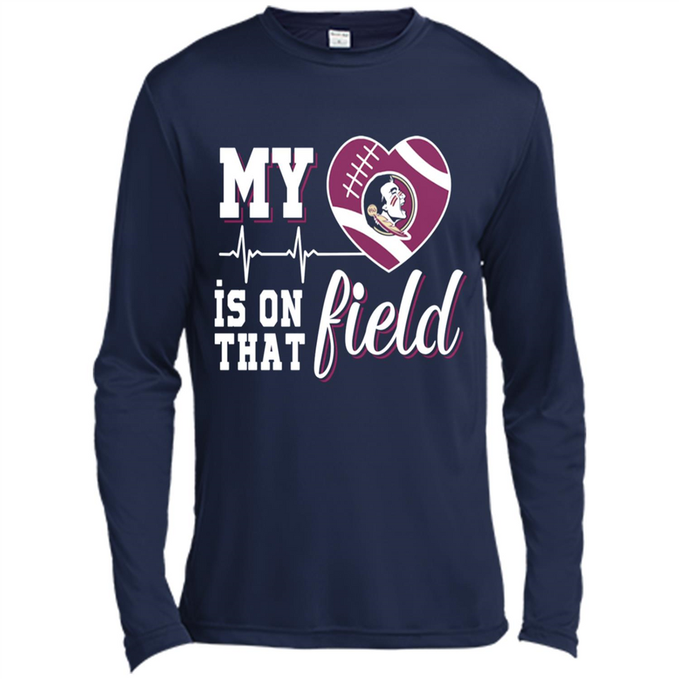 Florida State Seminoles Football My Heart is on that Field - Canvas Long Sleeve T-Shirt