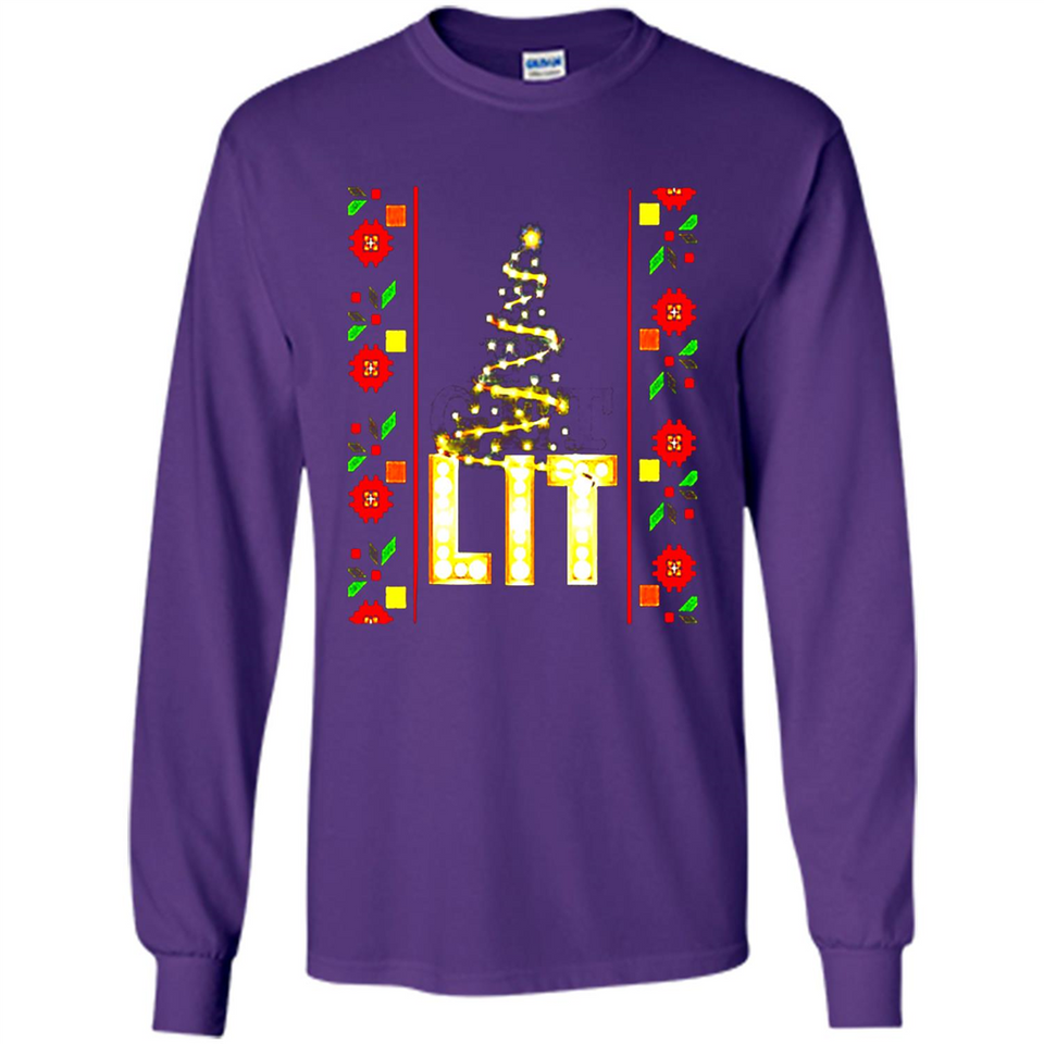 Funny Lets Get Lit Christmas Tree - Long Sleeve T-Shirt