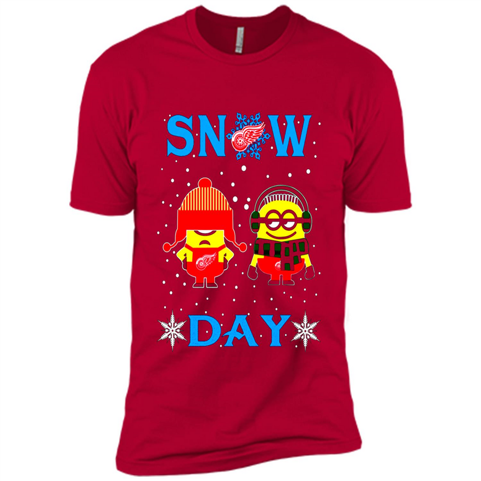 Snow Day Shirt For Detroit Red Wings Vs Minion Fans pingpong