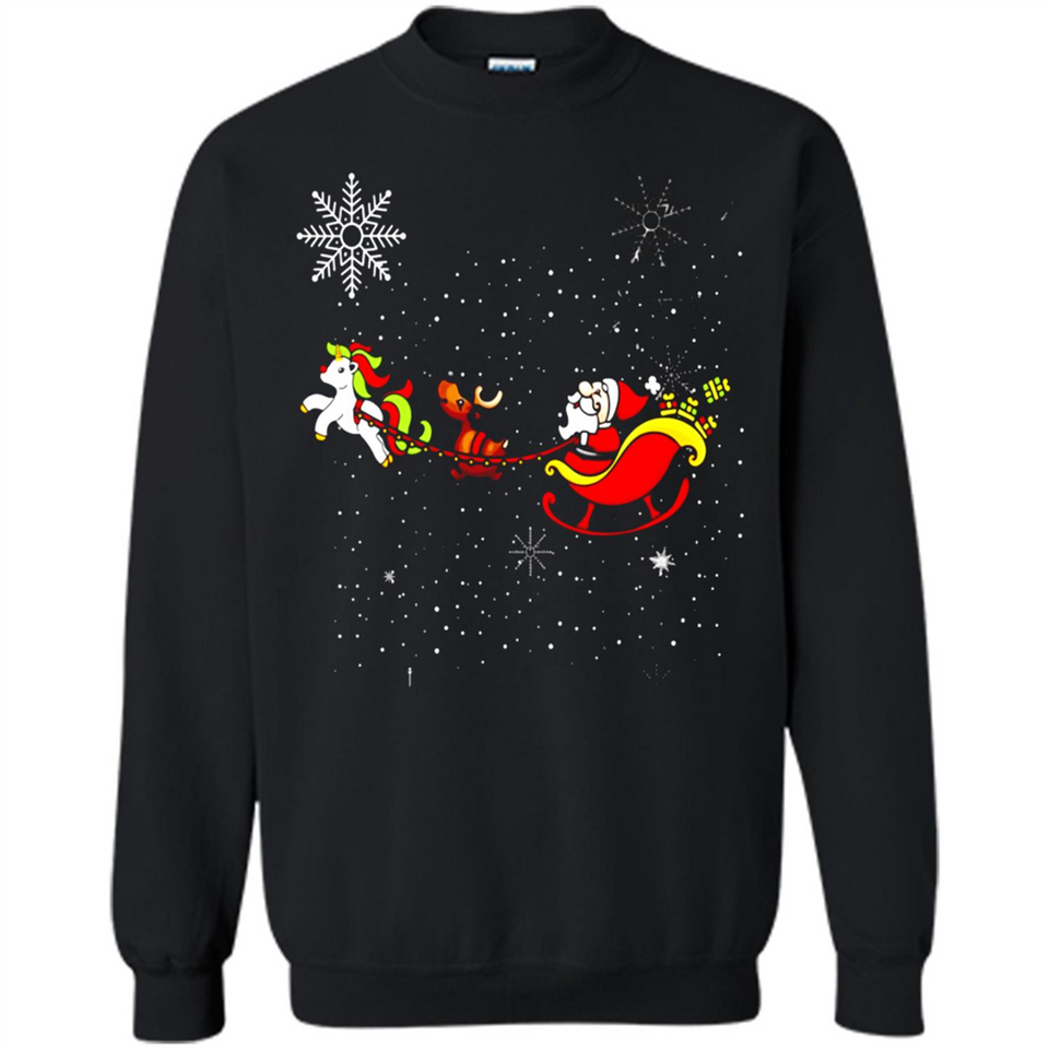 Christmas Unicorn Rudolph and Santa - Sweatshirt