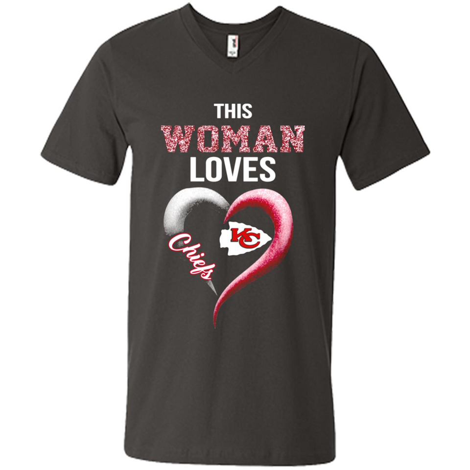 This Woman love Chiefs NFL football team - Men's V-Neck