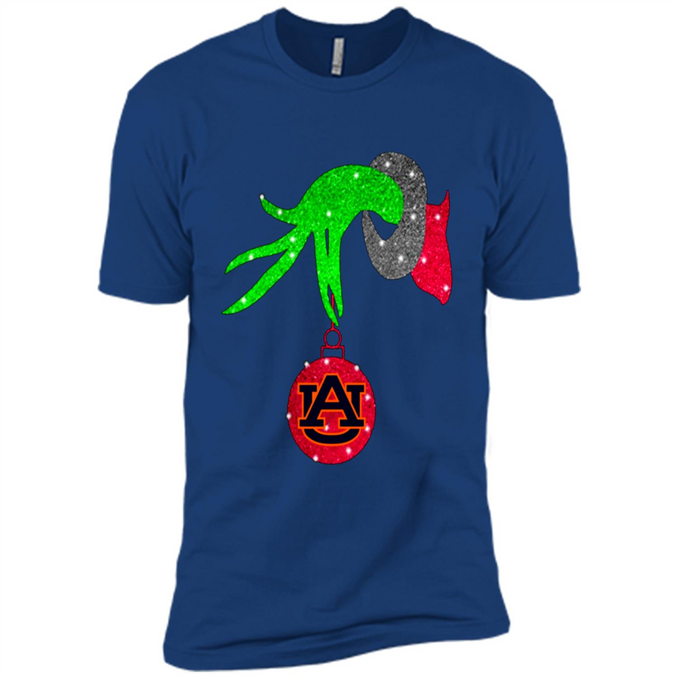 GRINCH HAND HOLDING AUBURN TIGERS GLITTER CHRISTMAS PINGPONG