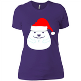 Funny Hamster Christmas t-shirt Santa Hat - Ladies' Boyfriend T-Shirt