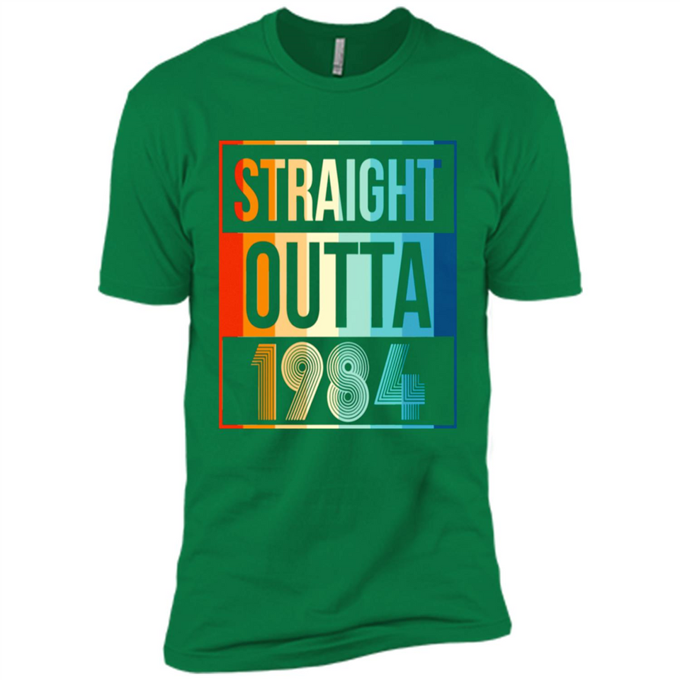 Retro Straight Outta 1984 34 Years Old - Premium Short Sleeve T-Shirt