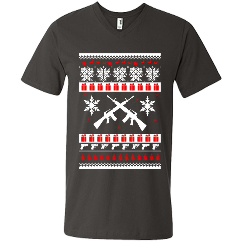 Rifle I Want Rifle Guns For Christmas ugly - Men's V-Neck