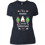 This Hacker Loves Christmas Tree Shirt with Snowman