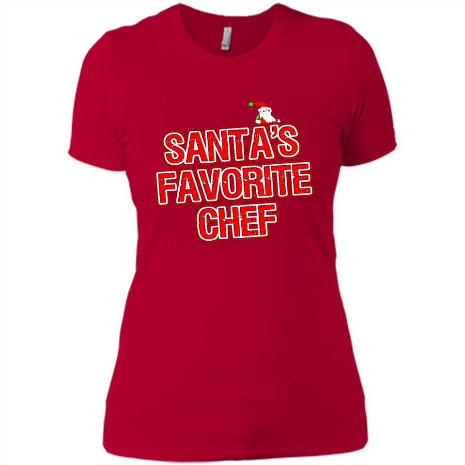 Funny Christmas Clothes - Santas Favorite Chef - Ladies' Boyfriend T-Shirt