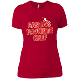 Funny Christmas Clothes - Santas Favorite Chef - Ladies' Boyfriend T-Shirt