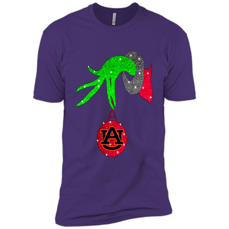 GRINCH HAND HOLDING AUBURN TIGERS GLITTER CHRISTMAS PINGPONG