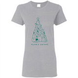 Merry Catmas Funny Cat Christmas Tree Sweatshirt - Ladies Short-Sleeve