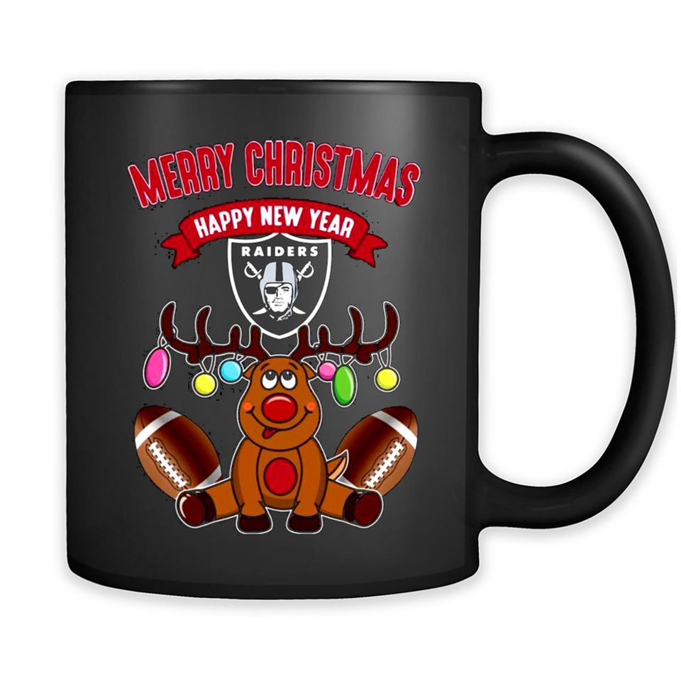 Oakland Raiders NFL Reindeer Funny Merry Christmas And Happy New Year