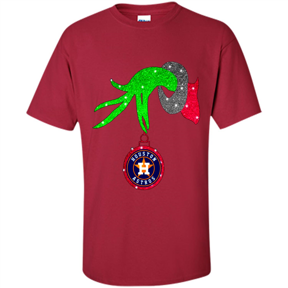 GRINCH HAND HOLDING HOUSTON ASTROS GLITTER CHRISTMAS PINGPONG