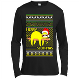 Merry Slothmas Sloth Christmas Sweater PINGPONG - Canvas Long Sleeve T-Shirt