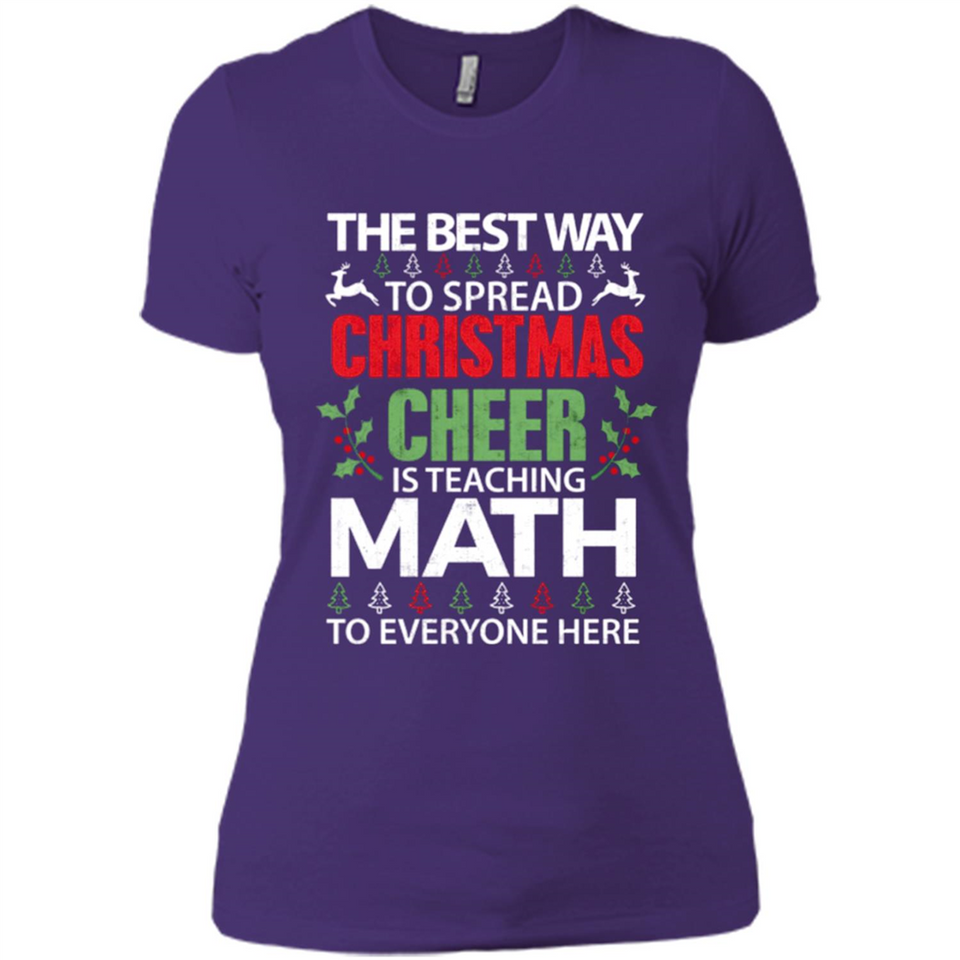 Math Teacher Christmas Shirt Christmas Cheer - Ladies' Boyfriend T-Shirt