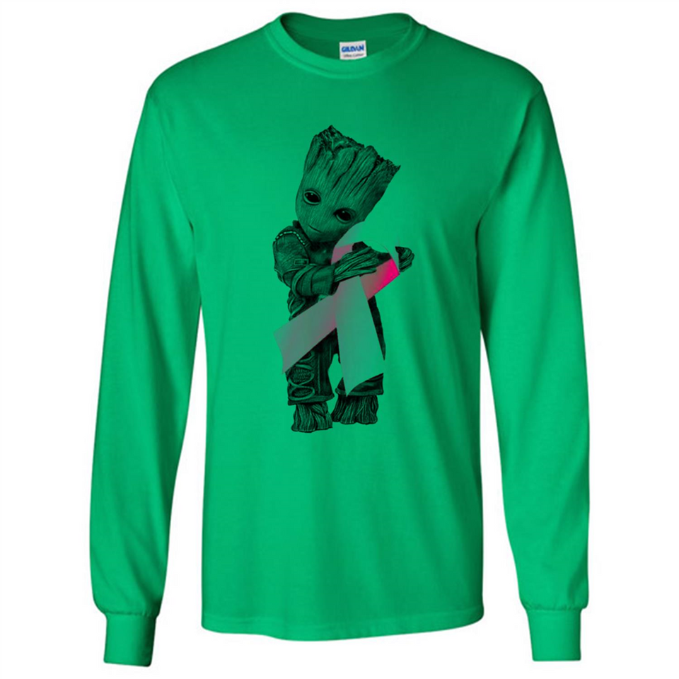 Groot Hug Breast Cancer - Long Sleeve T-Shirt